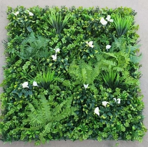 Panneau de haie artificielle en plastique PE avec <span class=keywords><strong>mini</strong></span> fleurs, résistant aux UV, écologique et durable pour la décoration de la maison et du bureau - Product Image 2
