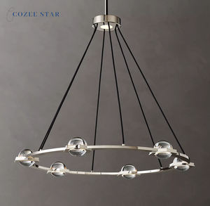 Cozee Eclatant Moderne LED Lustre En Cristal Laiton Anneau Pendentif Luminaire pour Salon Cuisine Îlot Comprend Projet - Product Image 6