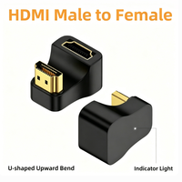 Adaptador Mini HDMI a HDMI de 90 Grados, Nuevo, 180 °   Conector Chapado en Oro 4K60Hz para Cámara de Portátil, Juegos, Hogar y Oficina