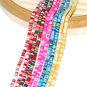 Perles en argile polymère faites à la main, 6 mm, perles en céramique en vrac bleues et blanches pour la fabrication <span class=keywords><strong>de</strong></span> bracelets, mélange <span class=keywords><strong>de</strong></span> couleurs, perles Heishi en argile - Product Image 1