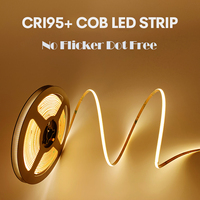 Bande LED COB 24V/12V IP20 8mm en cuivre, bande lumineuse paysagère ultra-fine, rétroéclairage USB pour TV, flexible