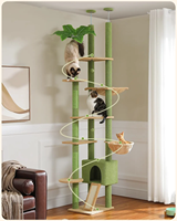 Personnalisé bois intérieur chat hamacs confortables griffoirs Cactus arbre à chat sol au plafond tour à chat avec hauteur réglable
