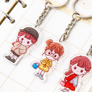 High Quality Acrylic Crystal Cartoon Epoxy Keychain Custom Light Weight
