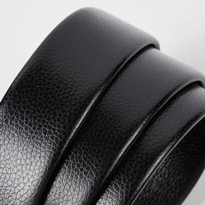 Cinturón de cuero de vaca informal de negocios de longitud personalizada para hombre, PIN de latón macizo con textura de grano de lichi de alta calidad, marca HJ KH Origin - Product Image 3