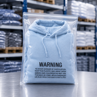 Sacs d'emballage en plastique transparent en gros pour vêtements, chaussettes et chaussures, avec double fermeture éclair, valve de compression sous vide et impression d'avertissement personnalisée