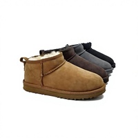 工厂供应防水轻质真皮 Uggs Tutz 雪地靴羊毛毛皮保暖厚底 EVA 外底