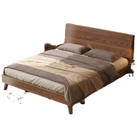 Lit en bois massif noyer noir nord-américain petite chambre simple bûche nouveau lit double de style chinois