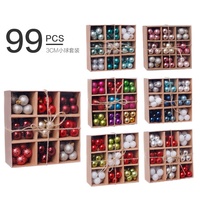 Caja de regalo para decoración del hogar, colgante de árbol de Navidad, bolas de Navidad, Navidad, Año Nuevo, 3cm, 99 Uds., oferta, 2022
