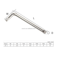 Clé Torx double usage en forme de L T6/T8/T10/T15/T20/T25/T30 en acier au carbone nickelé, qualité DIY, système métrique, personnalisable OEM