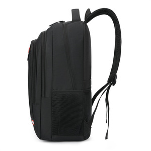 Student <b>Backpack</b> 15 Inches Computer Interlayer Unisex Everyday Use Solid Color <b>Black</b> Red Blue - Product Image 3