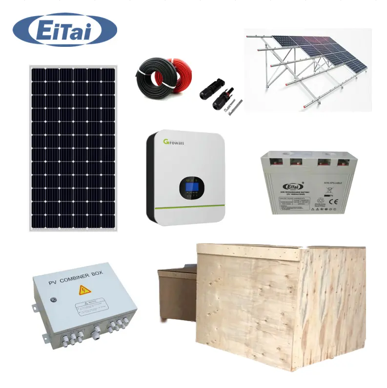 GTS-65 Eitai Off Grid Solar Kit 48V Lithium Ion Batterij 10kw 20kw 30kw 40kw 50kw Zonne-energie Structuur