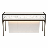 Ensemble de vitrines à bijoux personnalisées avec éclairage LED, longues vitrines en verre et tiroirs de rangement pour la présentation en gros en bijouterie
