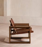 Fauteuil individuel de luxe moderne en cuir marron, fauteuil design pour salon, hall d'hôtel, meuble de salon rembourré