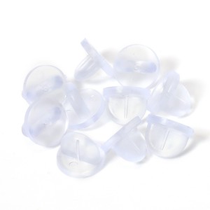 Hebilla de mariposa de plástico transparente con pin redondo puntiagudo para accesorios de joyería - Product Image 1