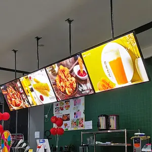 Ceiling Magnetic LED Acrylic Light Box Billboard Sign Picture Replaceable Lightbox For Restaurant Cafe Billboard