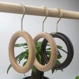 <span class=keywords><strong>Pratique</strong></span> bois de hêtre acrylique Mini cintres excellente qualité rond salon écharpe organisateur gain de place étage unique - Product Image 5