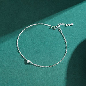Mode mignon coeur <span class=keywords><strong>cheville</strong></span> pour les femmes réel solide 925 <span class=keywords><strong>en</strong></span> <span class=keywords><strong>argent</strong></span> Sterling Simple lien <span class=keywords><strong>chaîne</strong></span> <span class=keywords><strong>cheville</strong></span> Style ethnique bijoux fins - Product Image 4