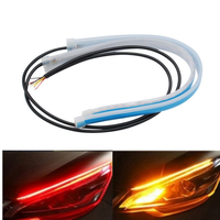 Tira de Luces LED de Conducción Diurna Azul Hielo para Automóvil, DRL Ámbar con Interruptor Impermeable, Lámpara Secuencial, Luz LED de Señal de Giro