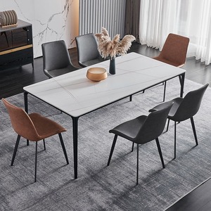 Grande <span class=keywords><strong>table</strong></span> à manger allongée simple moderne en vente chaude avec <span class=keywords><strong>table</strong></span> à manger en dalle de roche - Product Image 2