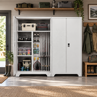 Armoire de rangement verrouillable avec clavier numérique, étagères en acier robustes pour garage, sous-sol, parking, outils et effets personnels