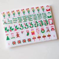 Ensemble de Mahjong Américain MERRYISH, Tuiles de Mahjong de Noël à 4 couches, Ensemble de jeu de luxe pour les soirées de jeu en famille