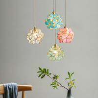 Lámparas de Techo Modernas LED con Marco de Cobre y Pétalos de Cristal con Diseño de Flores de Cerezo Coloridas para Sala de Estar y Comedor