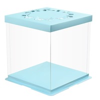 Boîtes à gâteau carrées jetables en plastique PET transparent de 12 oz avec couvercle pour pâtisserie, tiramisu, emballage de desserts