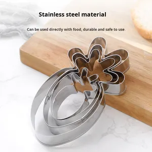 4-Mảnh Tùy Chỉnh Thép Không Gỉ Thỏ Đầu <span class=keywords><strong>Cookie</strong></span> Khuôn Set Cà Rốt Thỏ Cắt Cho DIY Biscuit Baking Công Cụ - Product Image 2