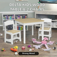 Delta Children MySize Ensemble table et chaises en bois durables pour enfants (2 chaises incluses) Arts et artisanat Pause pour collation École à domicile Devoirs Bianca