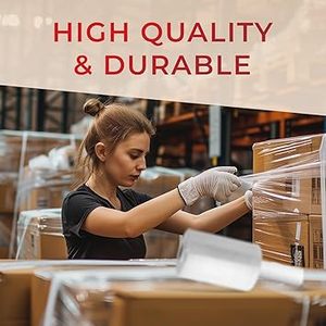 Rouleau de film étirable rétractable en PEHD Huamaohengchun pour déménagement/emballage, usage intensif, lot de 12, 5 po x 1000 pi, épaisseur 80 gauge, pour meubles - Product Image 6