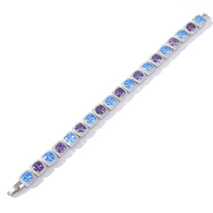 Pulsera de hombre estilo Hip Hop con circonitas cuadradas de 10mm, color azul, de la marca Rock Sugar Chain, y collar Lijing de moda Tanjing. - Product Image 5