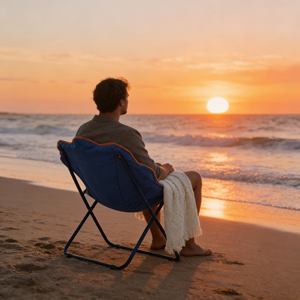 Fauteuil lune en daim moderne, design élégant pour un look contemporain dans votre installation de <span class=keywords><strong>camping</strong></span> moderne - Product Image 3