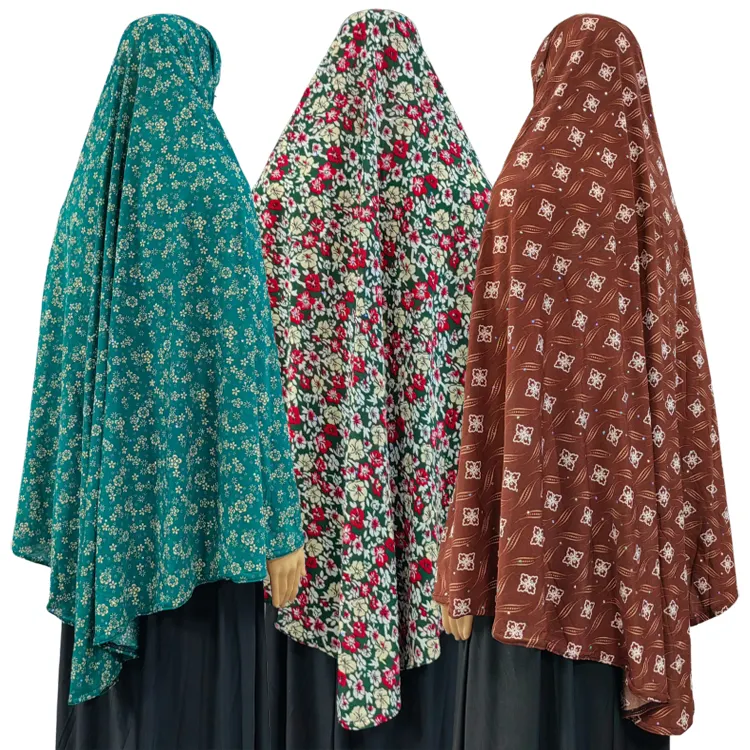 Modèle chaud à Dubaï Thai Musulman Islamique Femmes Foulard Hijabs L-6XL Taille Sequin Châle Écharpe Turban Jersey Khimar Long Cape Chapeau