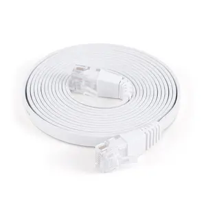 Fábrica OEM Flat Cat5E Cat6 Cat6A Cat7 Cat8 Ethernet UTP FTP 0,5 m 1m 5 m Cat 6 Patch Cord Slim Rj45 cabo de rede