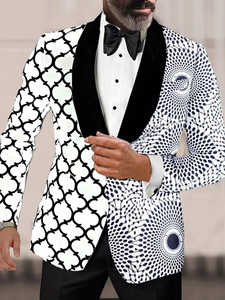 Blazer imprimé numérique S-4XL, <span class=keywords><strong>costume</strong></span> décontracté pour <span class=keywords><strong>homme</strong></span>, <span class=keywords><strong>style</strong></span> business, manches longues - Product Image 4