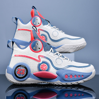 Sepatu Basket Pria Kulit PU Berkualitas Tinggi, Tahan Lama, Model High-top, Nyaman, Anti Selip, Fashion, Promo