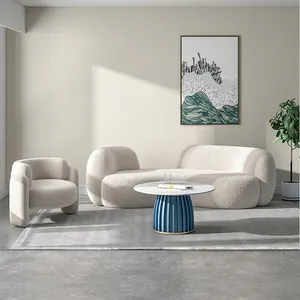 AUXFORD sofa desain minimalis modern, sofa mewah minimalis putih setengah lingkaran desainer desain lounge bulat melengkung