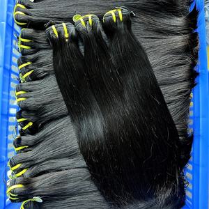 Pelo vietnamita crudo al por mayor diferentes tipos de cabello humano teje la cutícula alineada hueso chino recto paquetes de cabello humano - Product Image 1