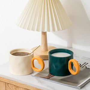 Cá nhân nhà tay Pinch cảm ứng tình yêu xử lý dễ dàng để làm sạch màu rắn drinkware Cốc gốm - Product Image 3