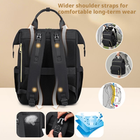 Sac à dos de maternité grande capacité 18L avec chauffe-biberon thermique et crochet pour poussette pour les voyages en extérieur, logo personnalisé, vente en gros