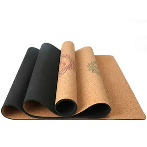 畅销环保定制印花垫软木天然橡胶高级瑜伽垫