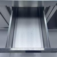 Armoire professionnelle en acier inoxydable avec trois tiroirs, plan de travail en acier inoxydable pour hôtel, cuisine, restaurant