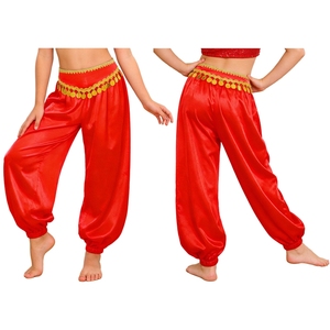 Pantalon court rouge pour filles de 6 à 16 ans, pantalon ample pour danse latine, danse du ventre, pour fête à thème, spectacle sur scène, récital de danse - Product Image 2