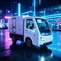 Mini-camion électrique polyvalent Runhorse EEC L7e au lithium, conduite à gauche, autonomie 201-300 km, moteur 50 kW, polyvalent et fermé