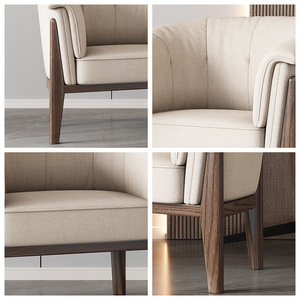 Sillón Individual de Madera de Fresno Nórdico, Muebles de Salón, Sillón de Madera Maciza, Silla de Descanso para el Hogar, Color Madera Natural - Product Image 5