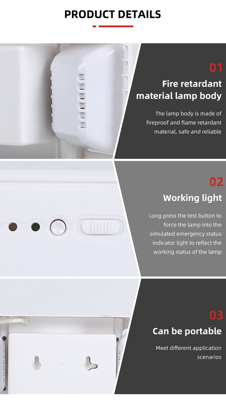 ABS 600LM Adjustable Dual Heads Indoor SMD 4W Portable Rechargeable Led Emergency Lamp