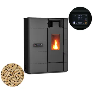 2024 New Trend 12KW Modern Slim Design Multi-room use Pellet Stove CE certification wood Pellet fireplace for house