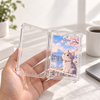 Porte-cartes transparent avec fermeture à clip pour cartes TCG et cartes de crédit, design tendance, matériau PC, accessoires pour téléphone