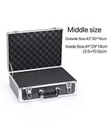 Stock, livraison rapide, meilleure vente, étui de voyage de couleur argent noir avec grille, étui à outils en mousse, étui en aluminium