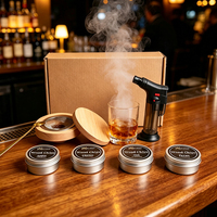 Kit de fumage de cocktails haut de gamme avec torche, copeaux de bois, logo personnalisé pour bourbon et whisky, coffret cadeau pour homme, accessoires de bar Hombar